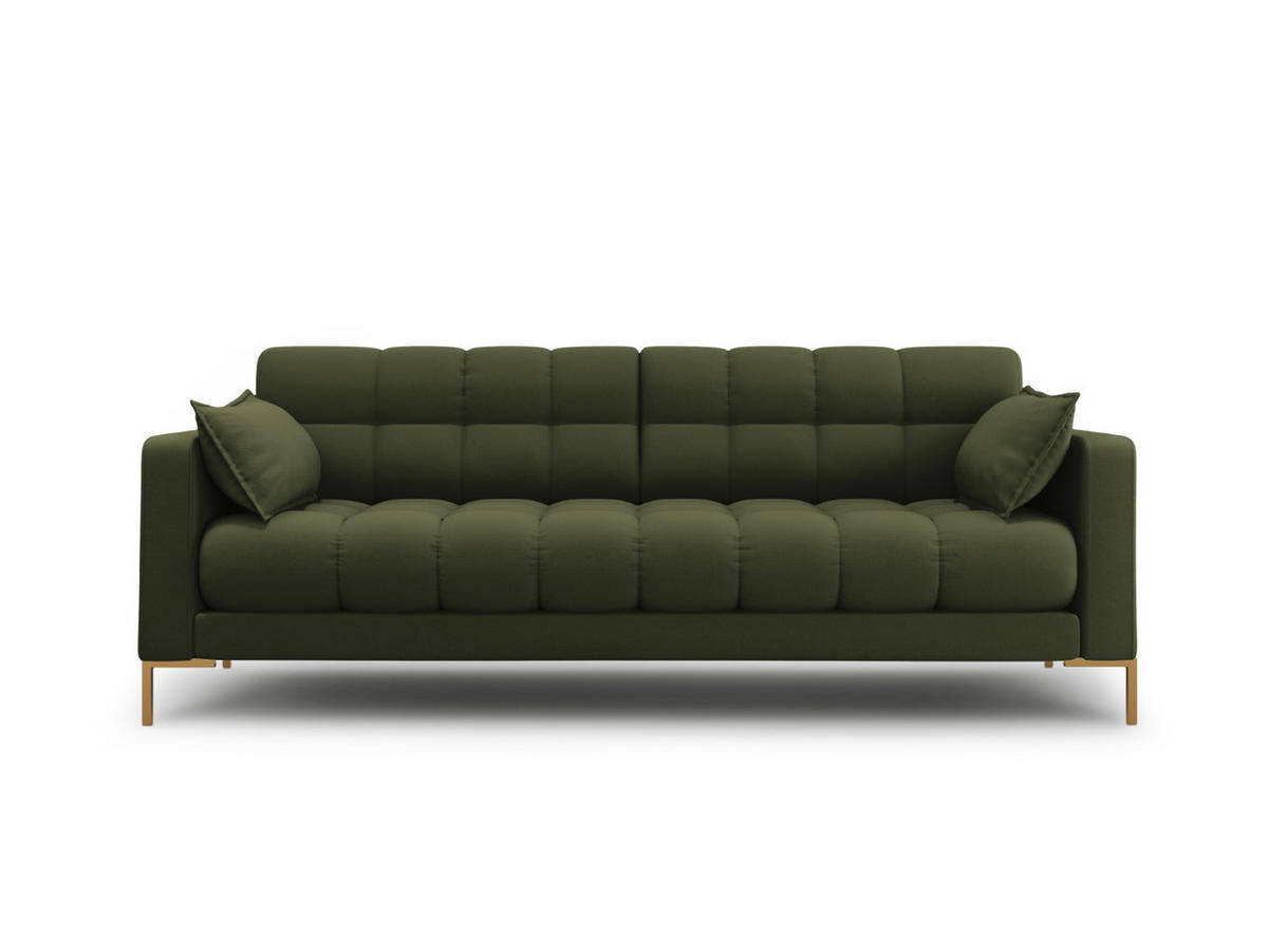SOFA Mamaia aus strukturiertem Stoff grün 3 Sitzplätze - Grün, Textil (92/75/177cm) - Micadoni