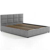 POLSTERBETT 140×200 mit Bettkasten und Lattenrost Mika 028-28 Grau Geflochten - Grau, Holz/Textil (140/200cm) - Jana