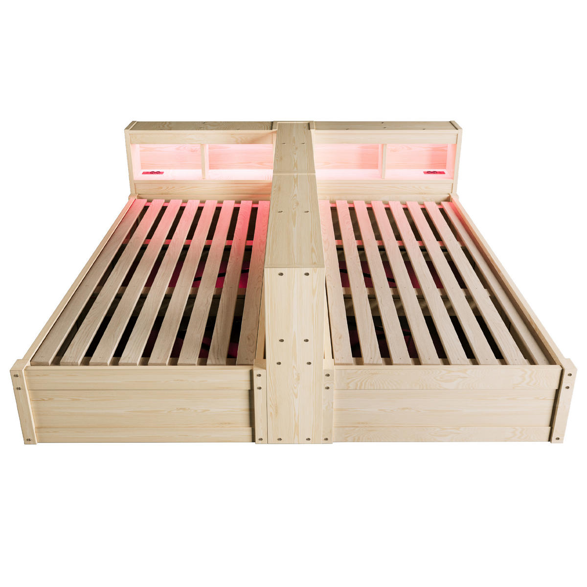 STAURAUMBETT 90/180/200 cm DE-32622 mit LED Holzfarbe - Naturfarben, Holzwerkstoff (90/200cm) - ComfortXL