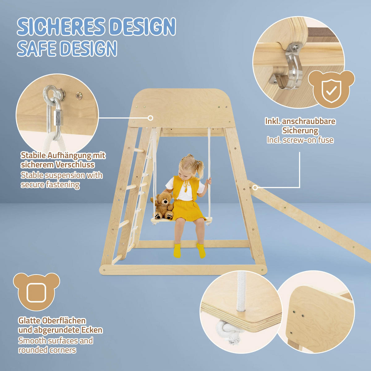 KLETTERGERÜST - Naturfarben, Holzwerkstoff (111.5/124cm) - Joyz