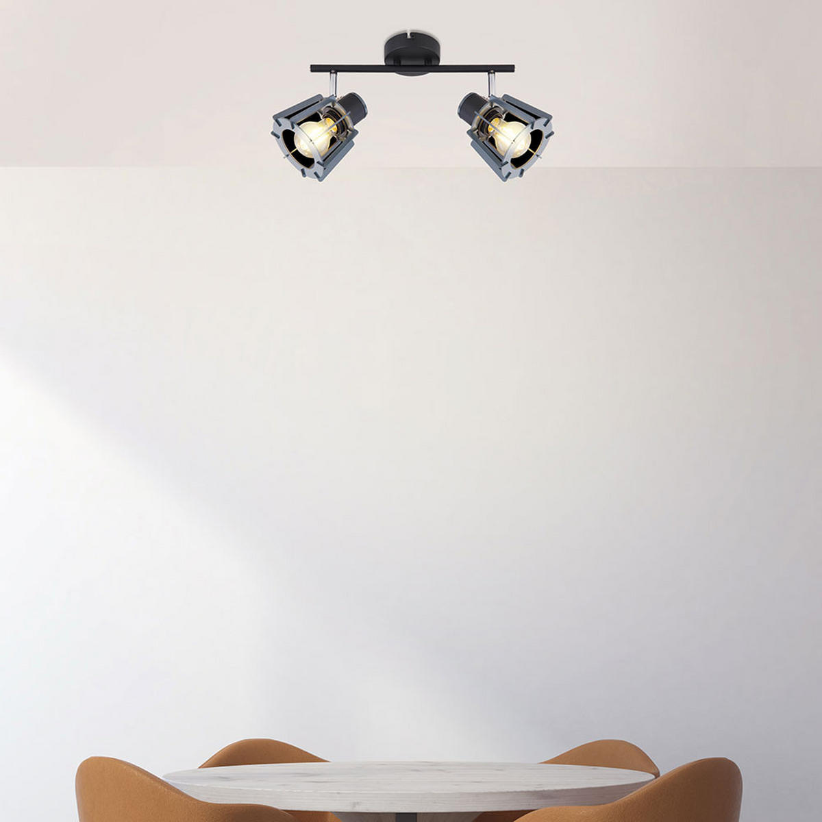 DECKENLEUCHTE Metall Holz Schwarz - Schwarz, Holz (36/17/18cm) - Globo Lighting