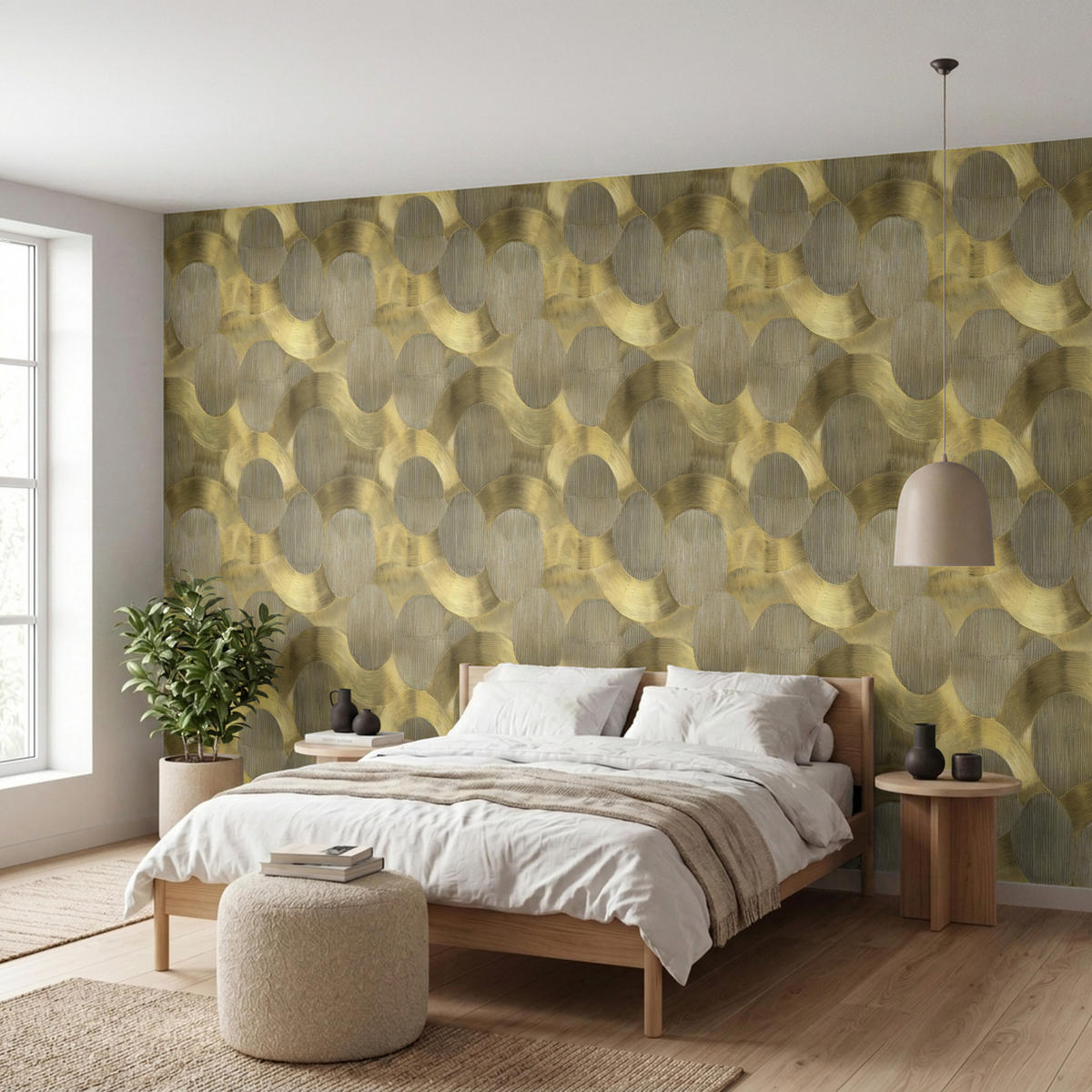 TAPETE - Modern - Geometrisch - Gold - 500x200 cm - Goldfarben, Papier (500/200cm) - OnlyWow