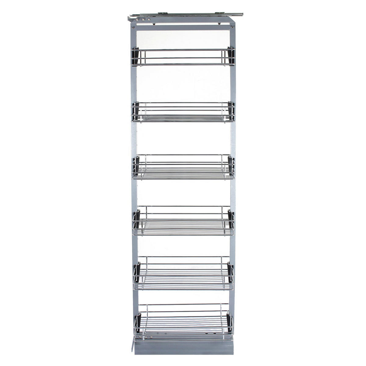VORRATSSCHRANK ausziehbar – 190-220cm Höhe - Silberfarben, Metall (25.2/195/46cm) - Kukoo
