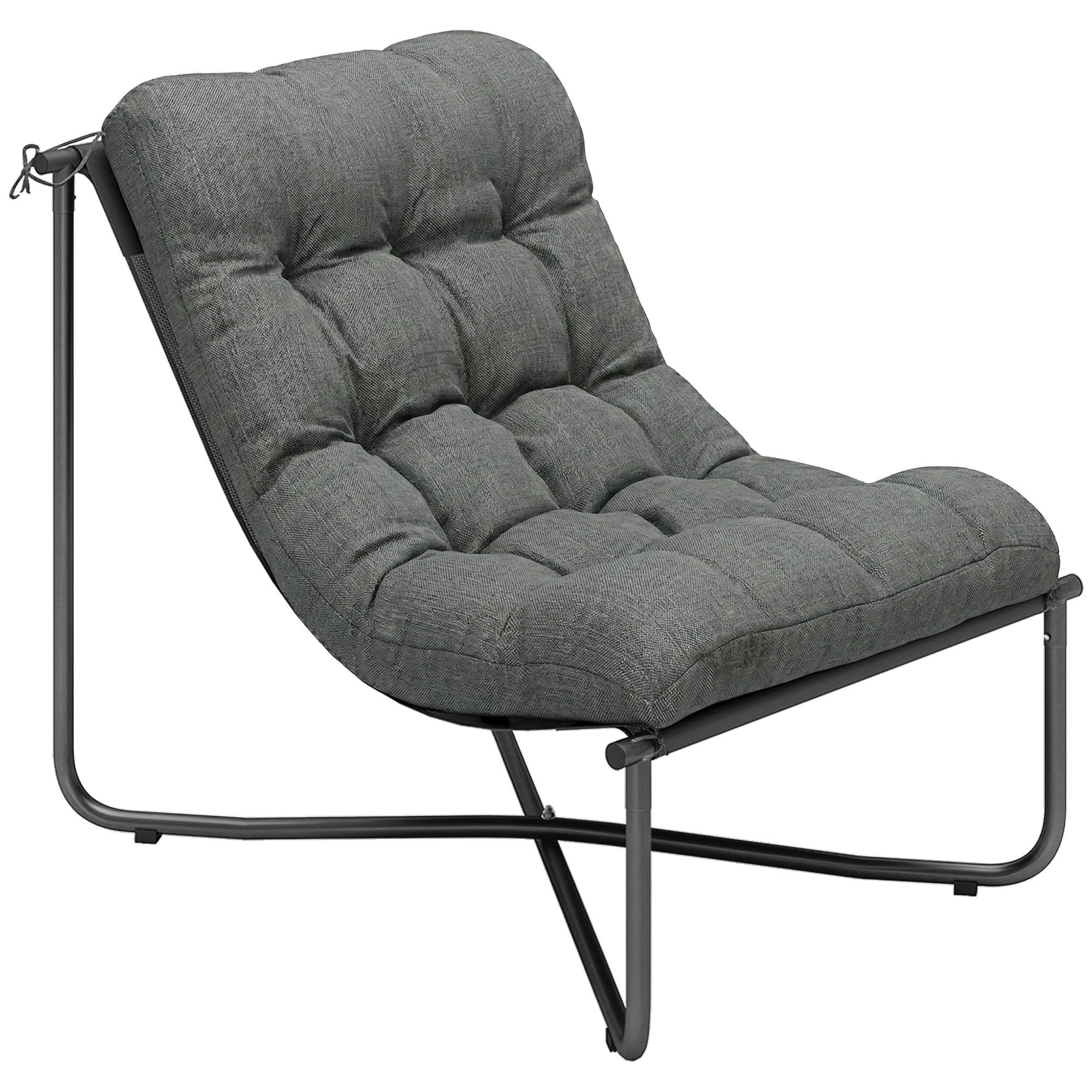 GARTENSTUHL DE-08359 ergonomisch mit breitem Sitz Dunkelgrau - Dunkelgrau, Metall (76/76/92cm) - ComfortXL