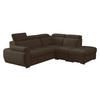 ECKSOFA Boston 2RR1P, Seite: Rechts 2R+R+1P(65)+PUFAP - Silberfarben/Braun, Holz/Textil (260/230cm) - MIRJAN24
