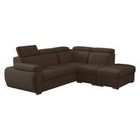 ECKSOFA Boston 2RR1P, Seite: Rechts 2R+R+1P(65)+PUFAP - Silberfarben/Braun, Holz/Textil (260/230cm) - MIRJAN24