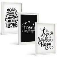 BILDER SET 3er Set - 40x60 cm Weißer Rahmen - Familie, Liebe, Wärme, Zuhause - Weiß, Kunststoff (40/60cm) - TULUP