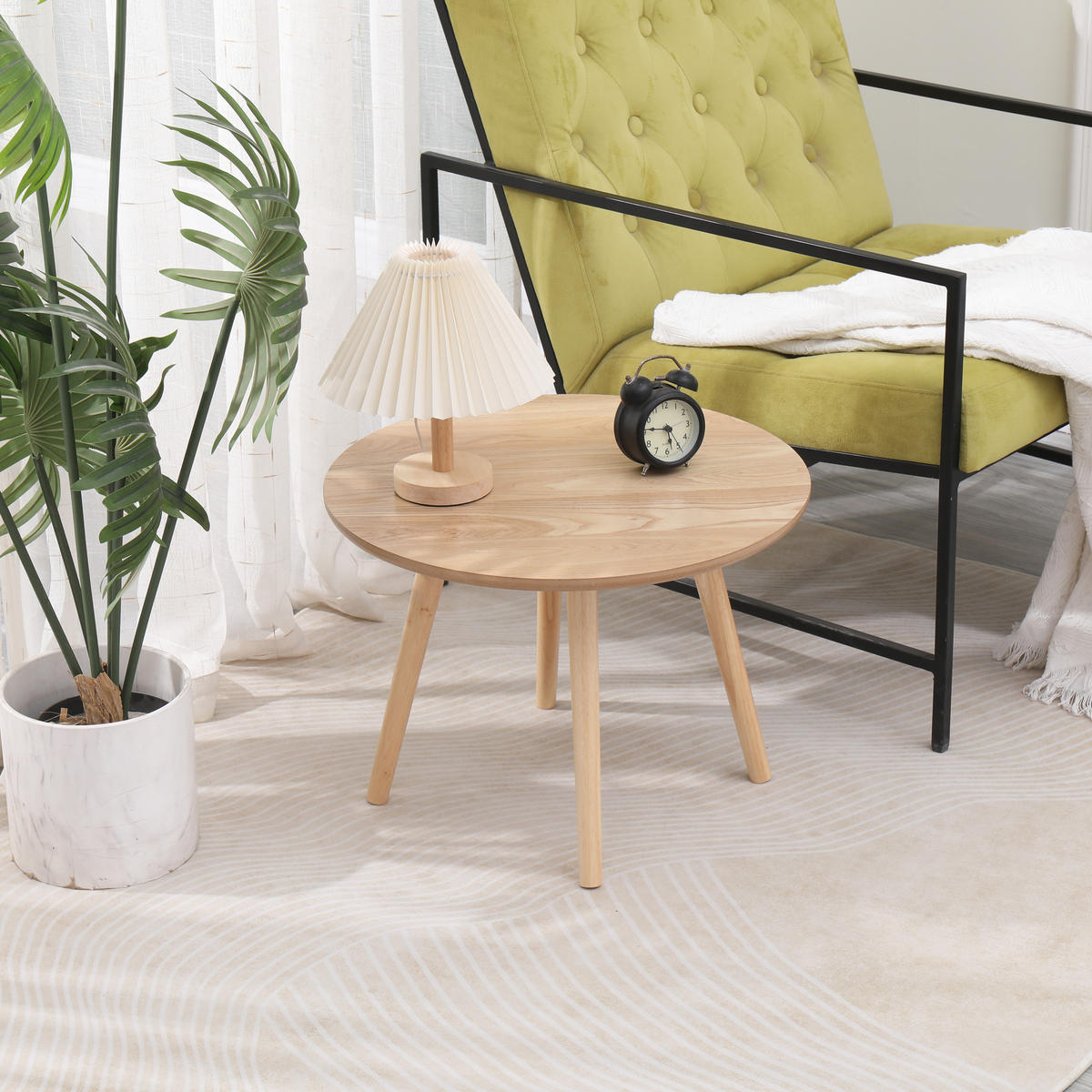 BEISTELLTISCH Rund Braun 50 x 50 x 37 cm - Braun, Holz (50/50/37cm) - Nordlys