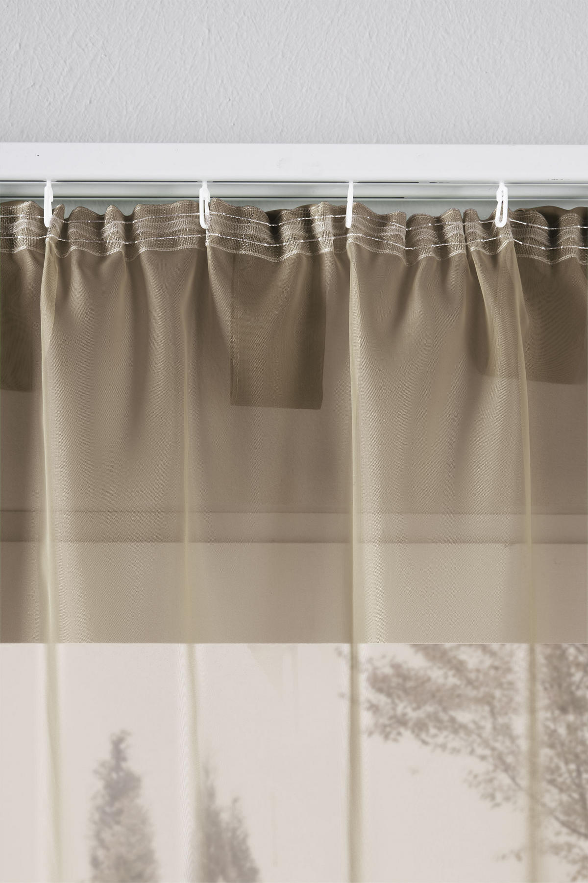 SCHLAUFENGARDINEN Voile 2er Set 245x140 cm Nougat - Cappuccino, Textil (140/245cm) - Gardinenbox.eu