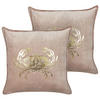 DEKOKISSEN 2er-Set Beige 45/45 cm Bossiella - Beige/Goldfarben, Textil (45/45cm) - Beliani