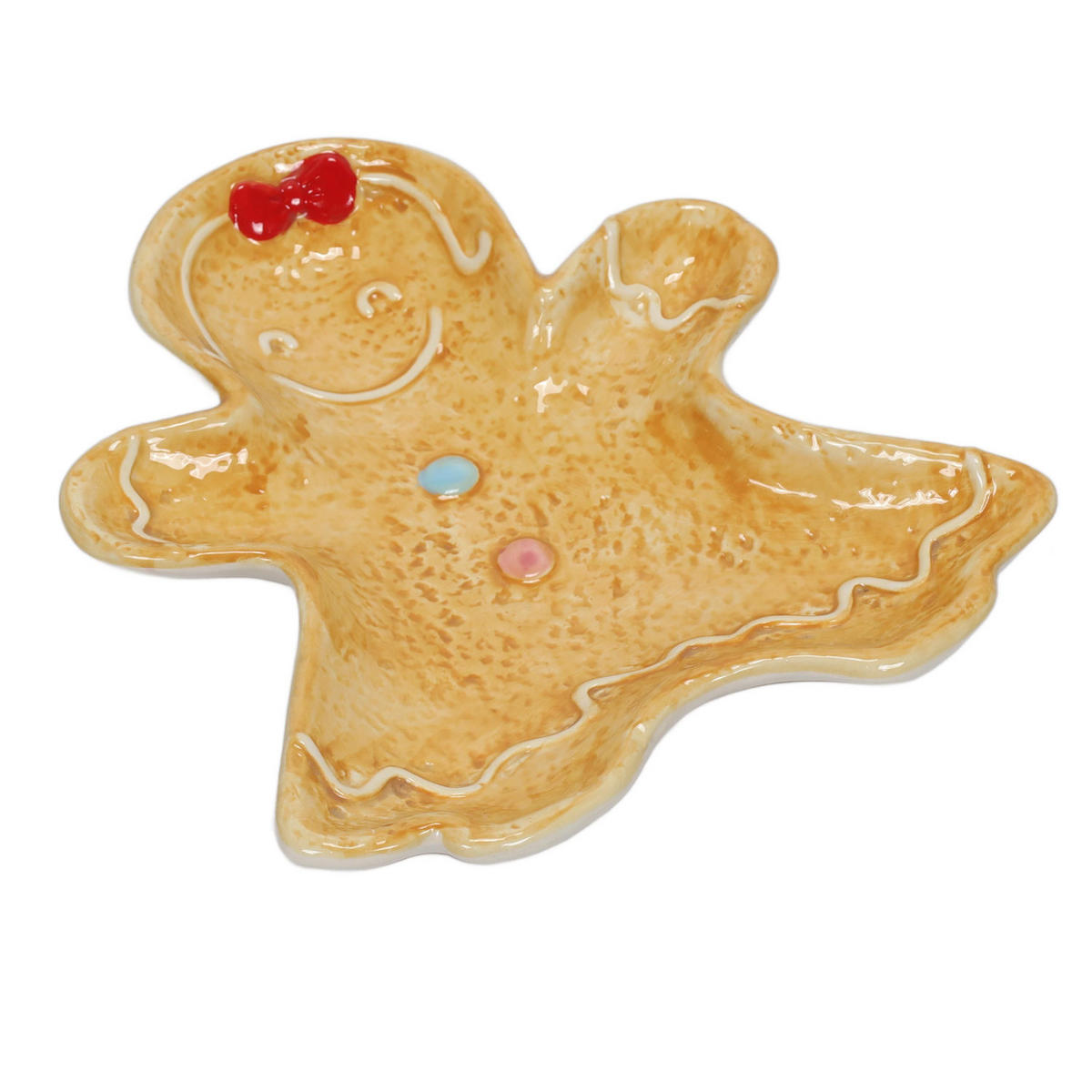 SERVIERPLATTE Lebkuchenfigur Cookie 19/22/3 cm - Beige, Keramik (22/3/19cm) - Home Styling Collection