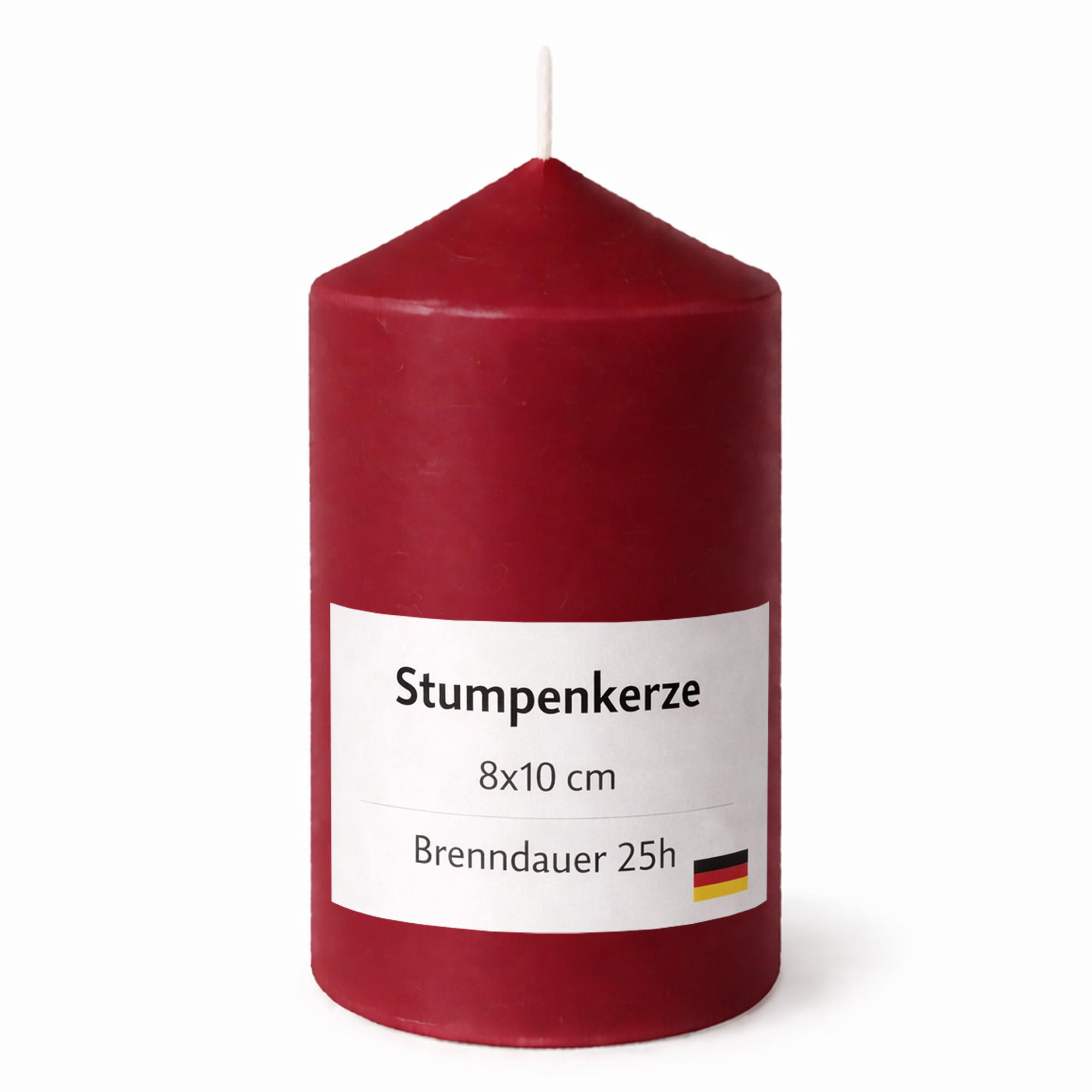 HS Candle Stumpenkerze Rot 15 cm
