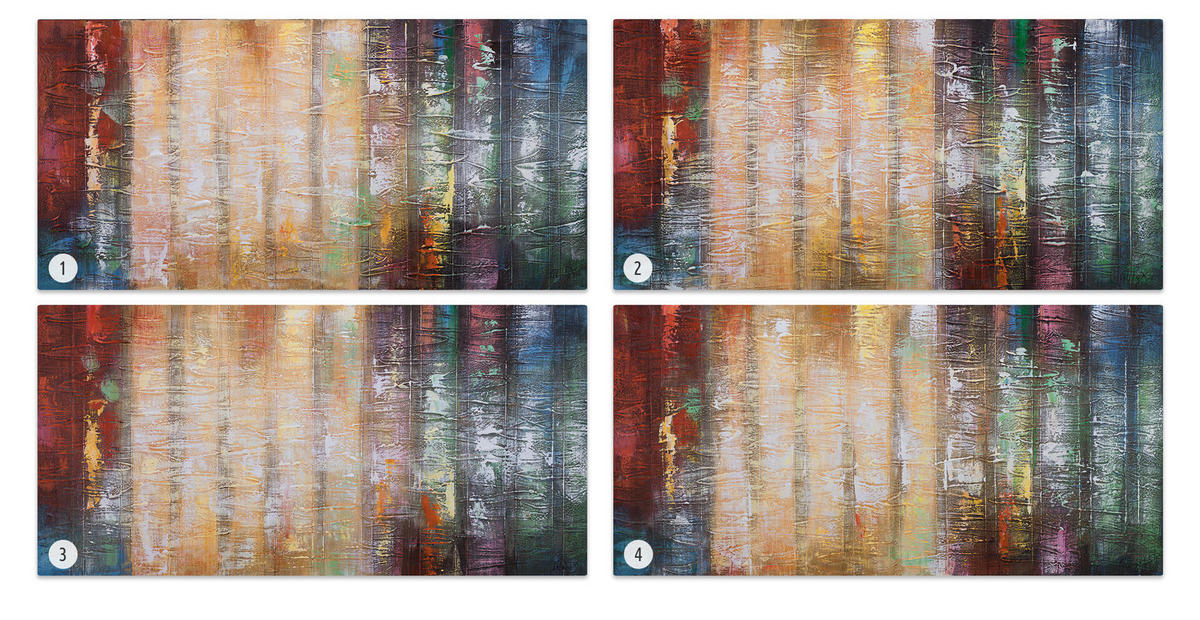 ÖLGEMÄLDE 120/60 cm - Blau/Gelb, Holz/Textil (120/60cm) - KUNSTLOFT