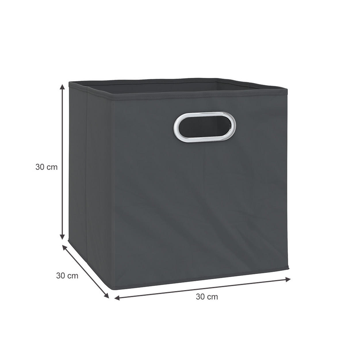 FALTBOX Anthrazit 30 x 30 cm 2er Set - Anthrazit, Wellpappe (30/30/30cm) - Vicco
