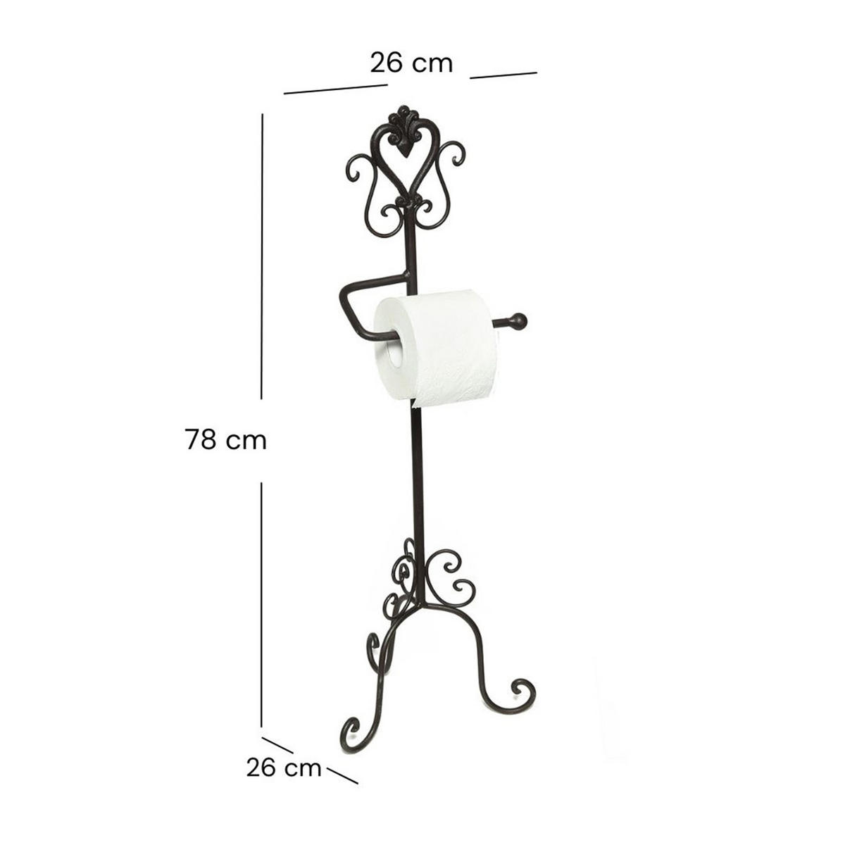 TOILETTENPAPIERSTÄNDER SERVANT Metall schwarz - Schwarz, Metall (26/78/26cm) - DESIGN DELIGHTS