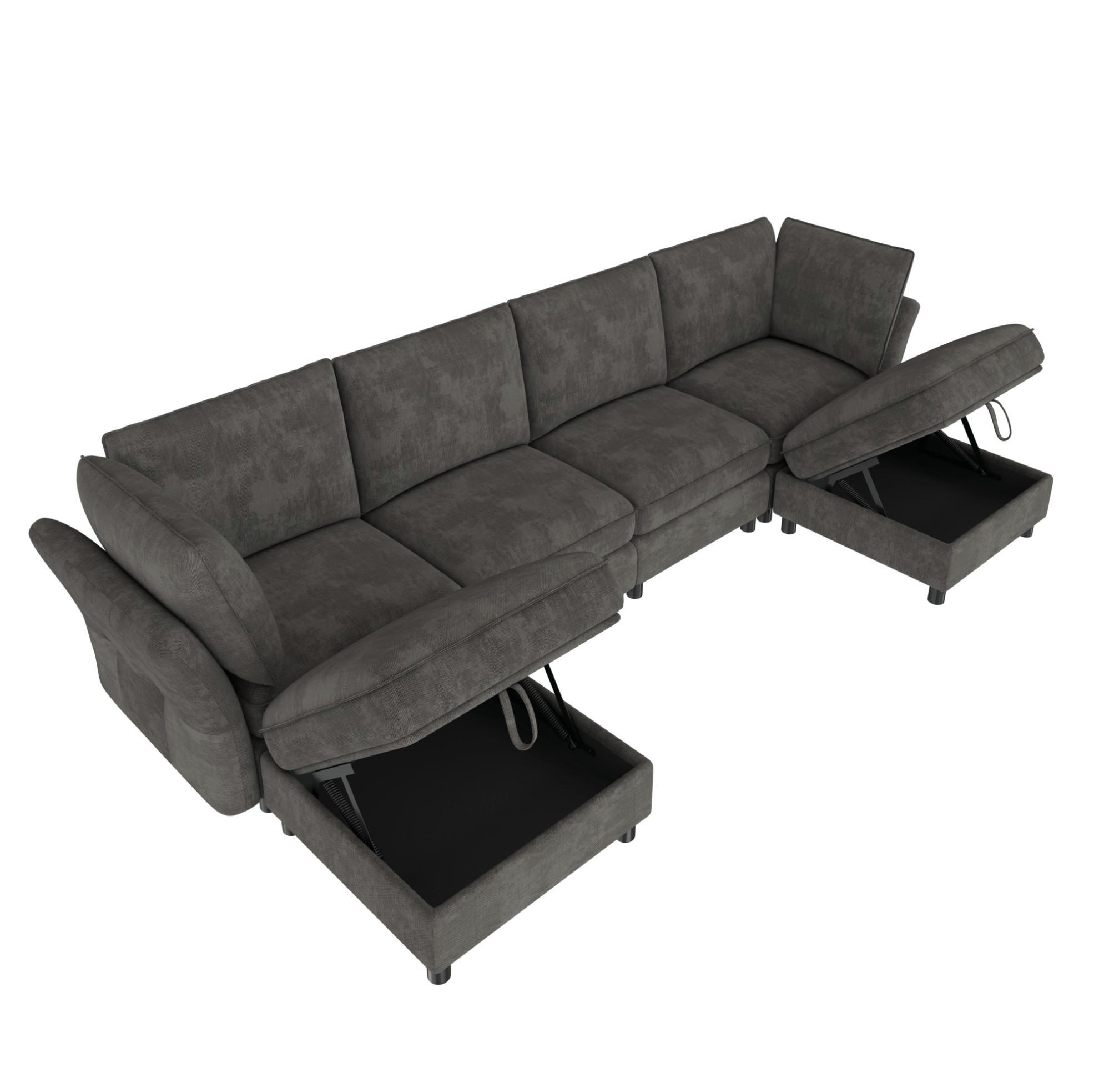 Meubliv Sofa Grau 137x84x289 cm
