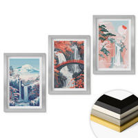 WANDBILDER 3er Set - 20x30 cm Silberner Rahmen - Wasserfälle, Berge, Brücken, Bäume - Silberfarben, Kunststoff (20/30cm) - ArtPrintCave