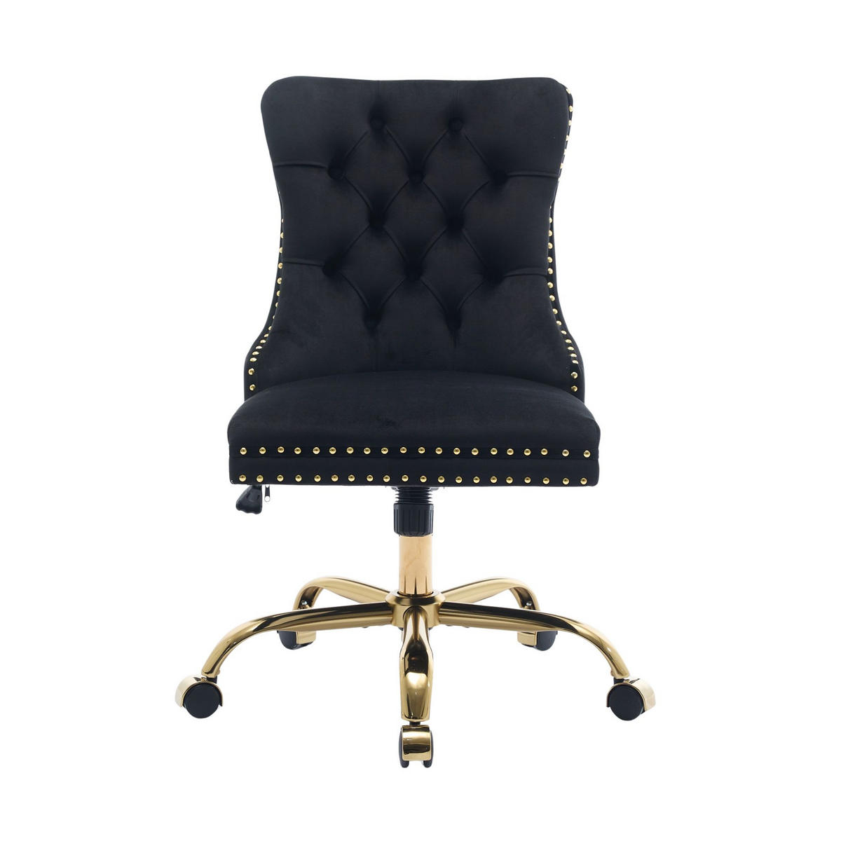 DREHSTUHL samt schwarz höhenverstellbar 360grad - Schwarz, Textil (63/98/50cm) - Urban Meuble