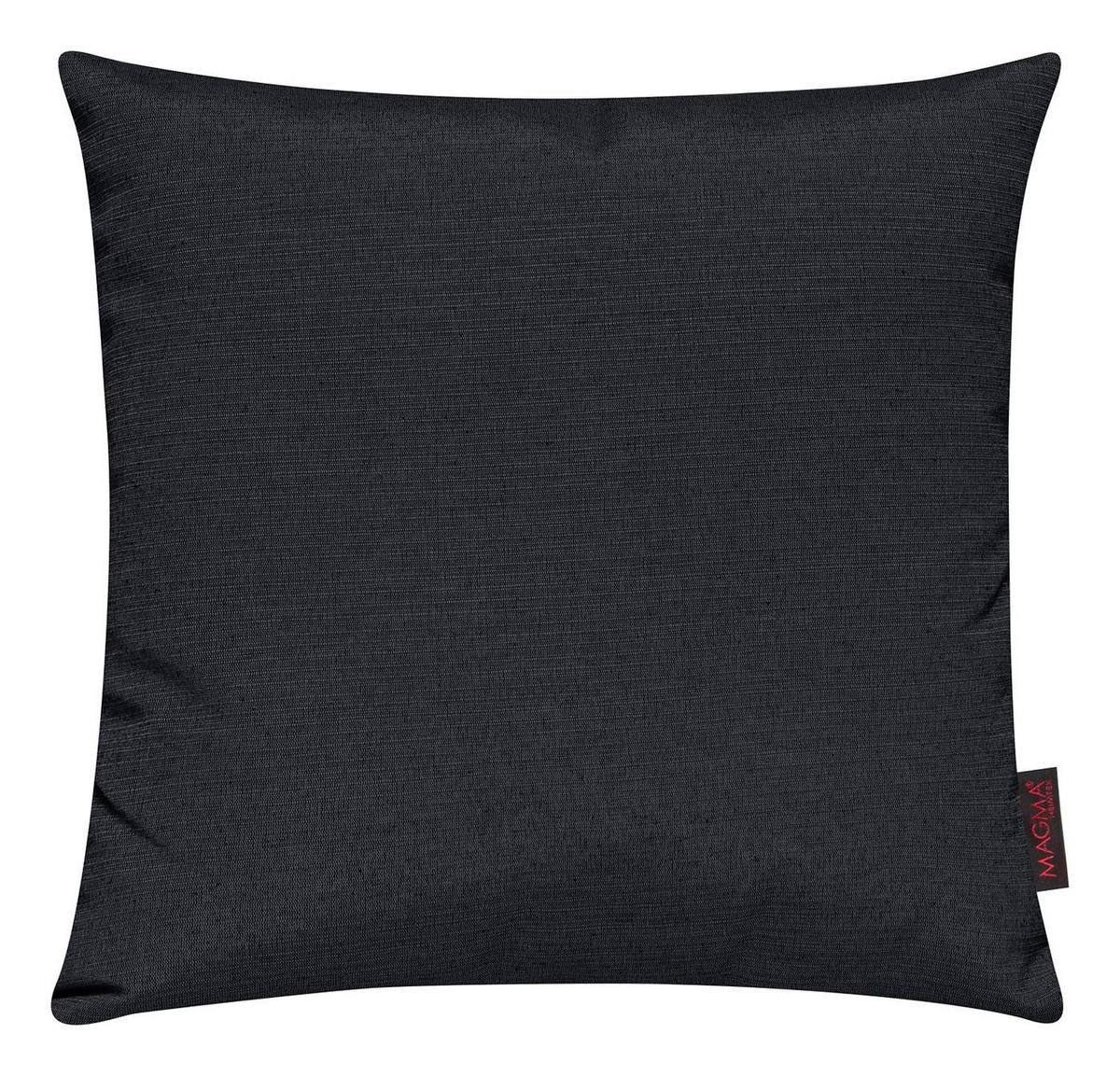 KISSENHÜLLE 2er Set Fino uni 50/50 cm - Schwarz, Textil (50/50cm) - Magma Heimtexx