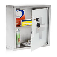 MEDIZINSCHRANK - Silberfarben, Glas/Metall (30/30/12cm) - Relaxdays