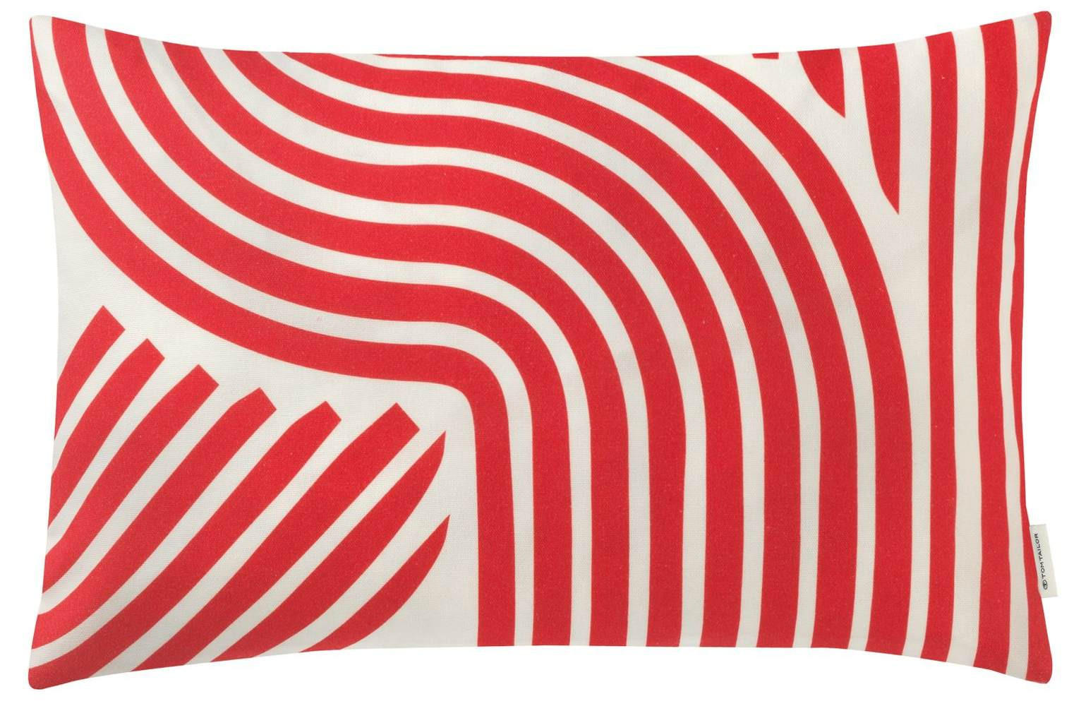 ZIERKISSENHÜLLE Organic Waves rot 30x50cm - Rot, Textil (30/50cm) - Tom Tailor