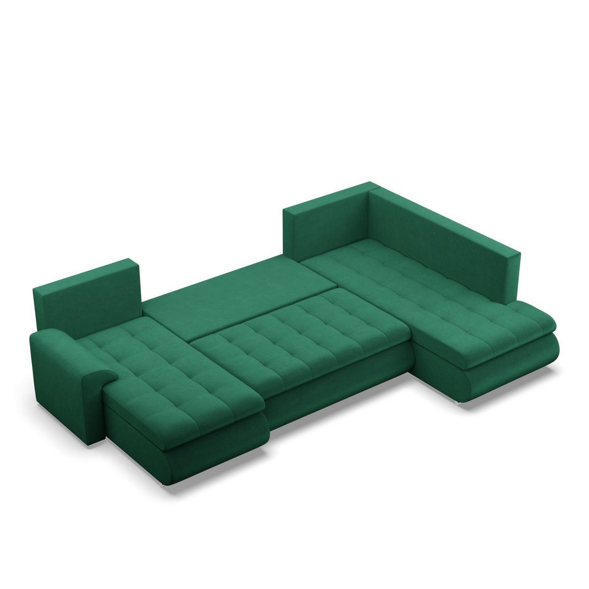 U-SOFA MIT SCHLAFFUNKTION FORESTA, Dunkelgrün - Dunkelgrün, Textil (300/89/200cm)