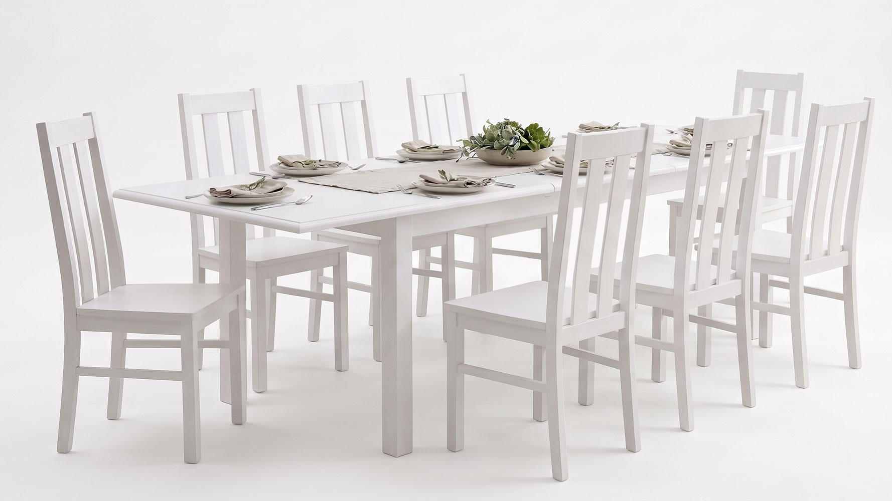 Feldmann-Wohnen Esszimmer-Set Weiß 197x96x93 cm
