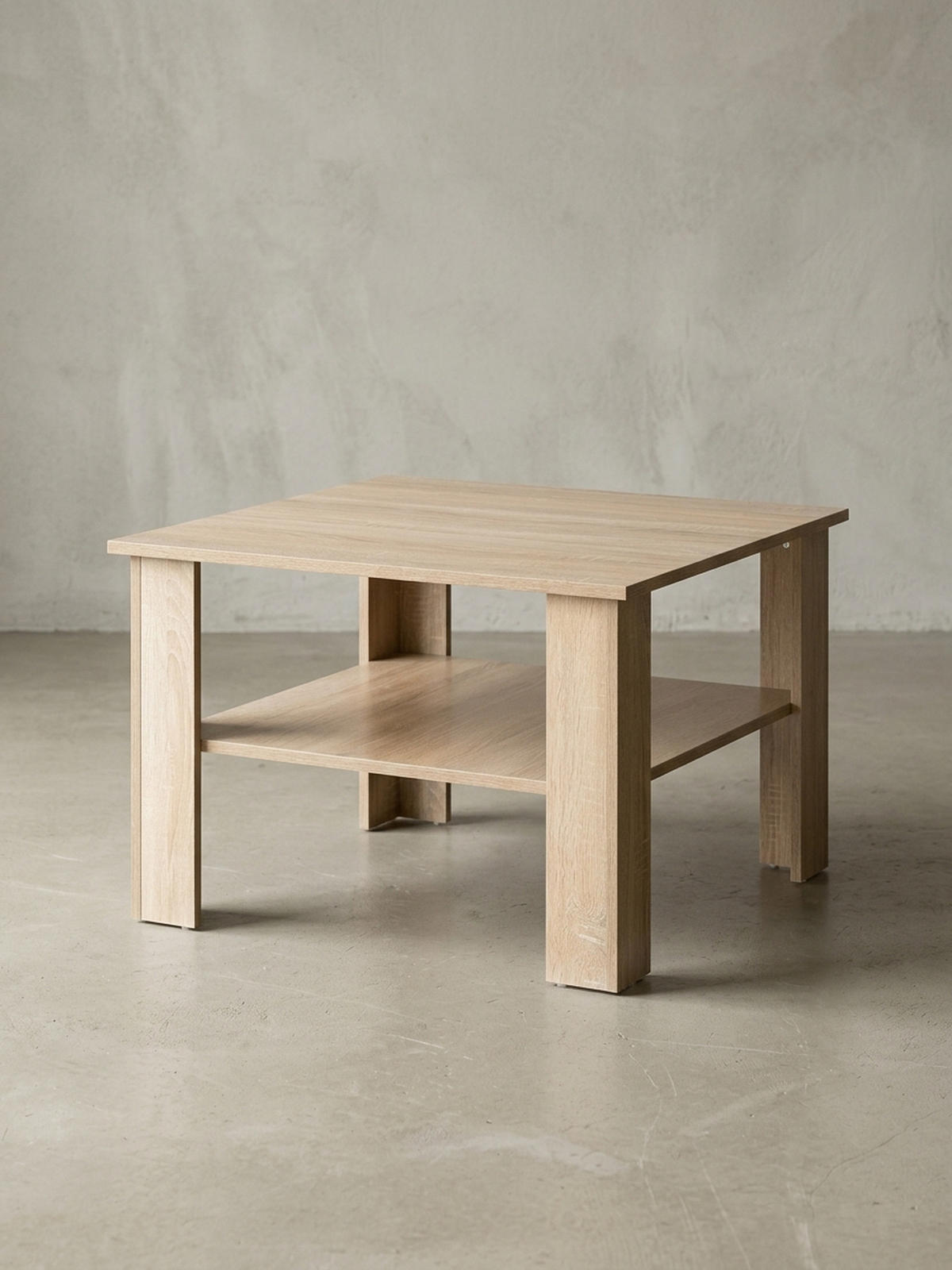 COUCHTISCH NIDDA aus Sonoma Eiche, kratzfest und Ablagefläche, Beige 60x60x42 cm - Beige, Holz (60/60/42cm) - KADIMA DESIGN