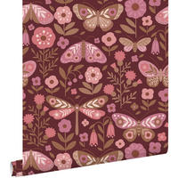 TAPETE Blumen & Schmetterlinge 50 x 900 cm - Pink, Papier (50/0.1cm) - ESTAhome