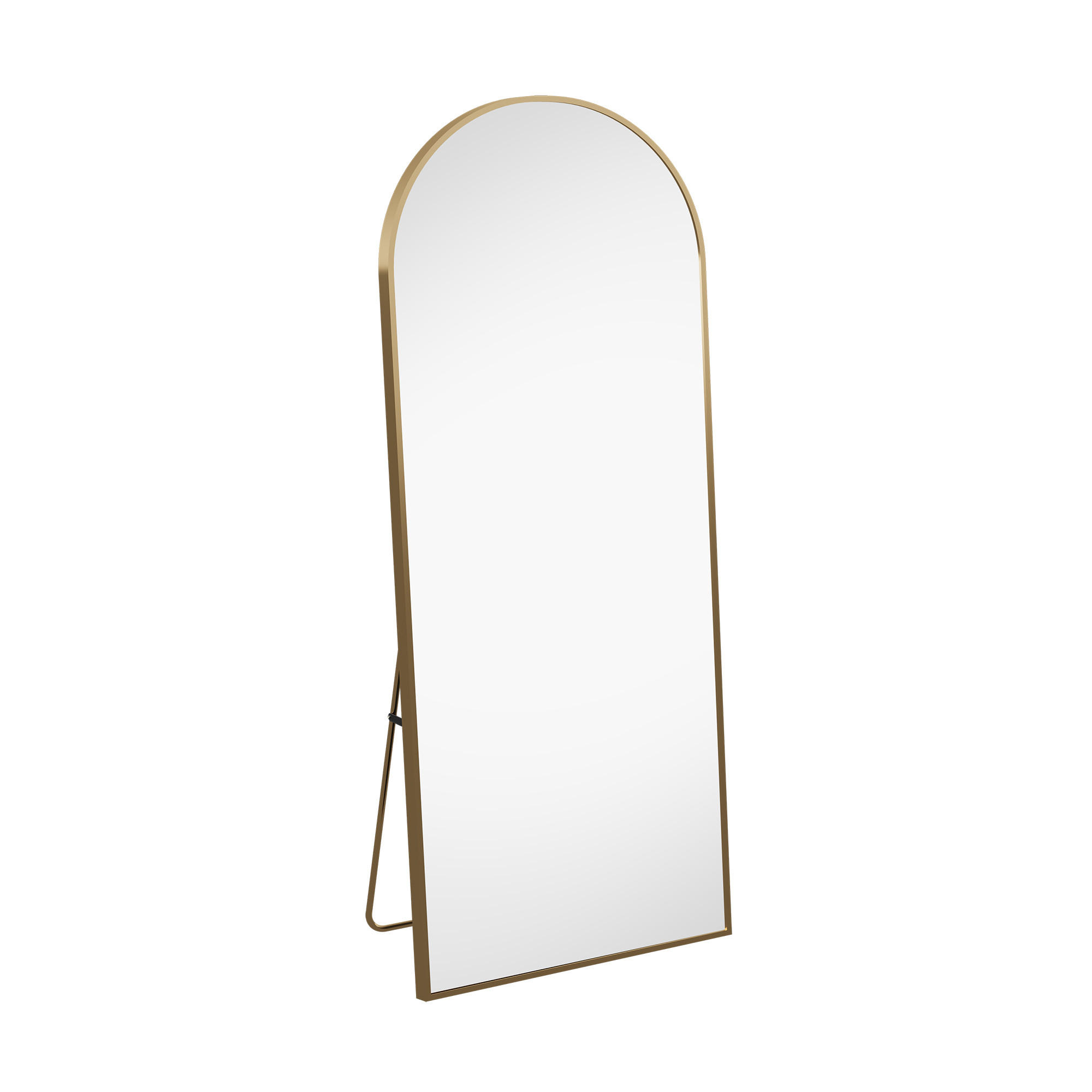 STANDSPIEGEL Bogen 164x54 cm Metallrahmen gold - Goldfarben, Holz (54/164/3cm) - LEBENLANG