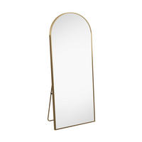 STANDSPIEGEL Bogen 164x54 cm Metallrahmen gold - Goldfarben, Holz (54/164/3cm) - LEBENLANG