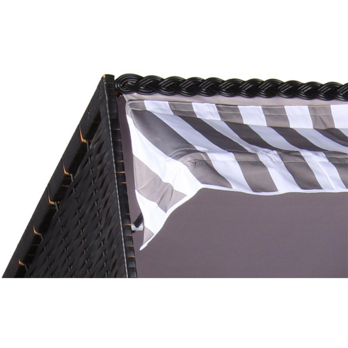 STRANDKORB Ostsee 2-Sitzer PE schwarz - Schwarz/Braun, Metall (120/160/80cm) - Mr. Deko