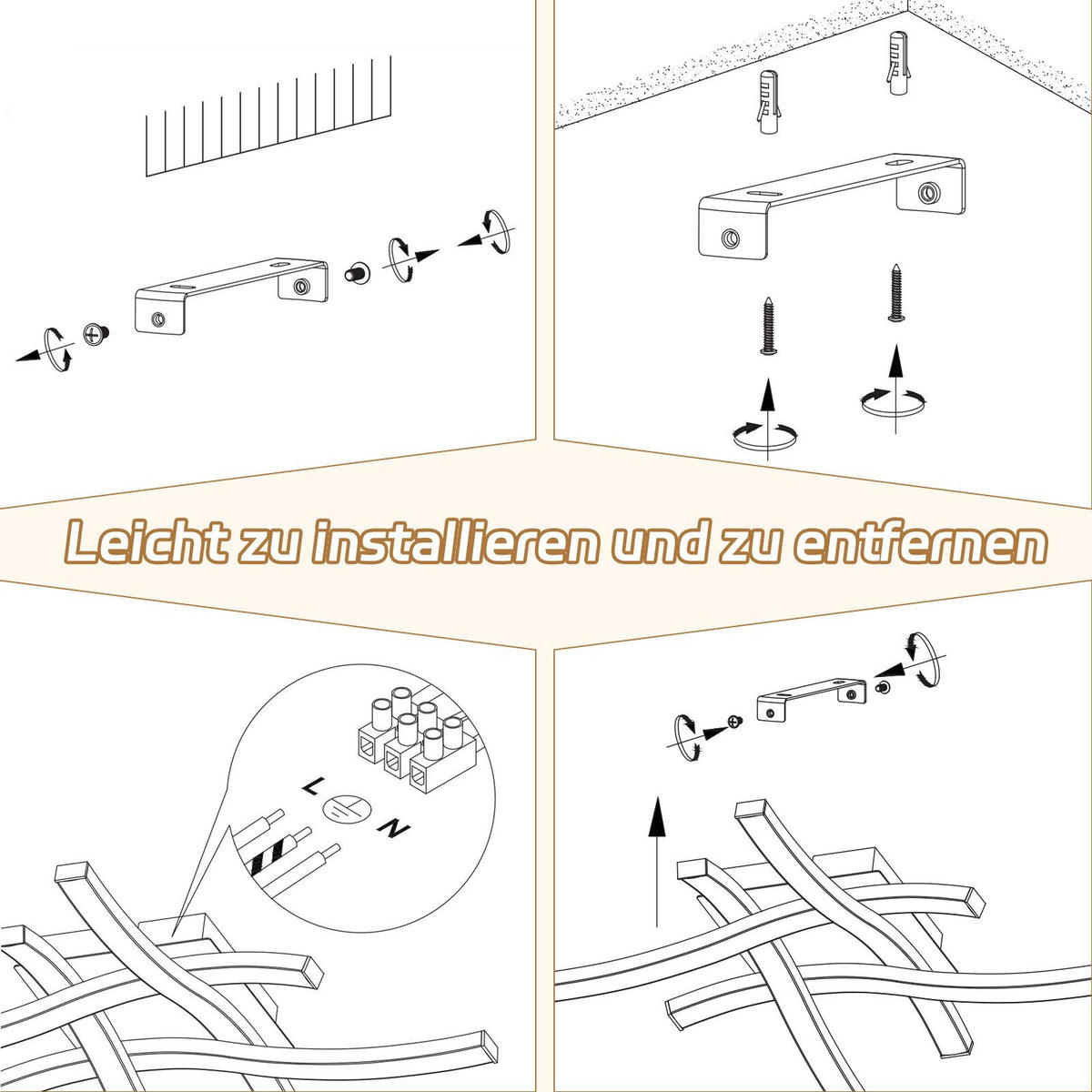 LED-DECKENLEUCHTE Plauen 42.5/42.5/7.3 cm - Schwarz, Metall (42.5/42.5/7.3cm) - Nettlife