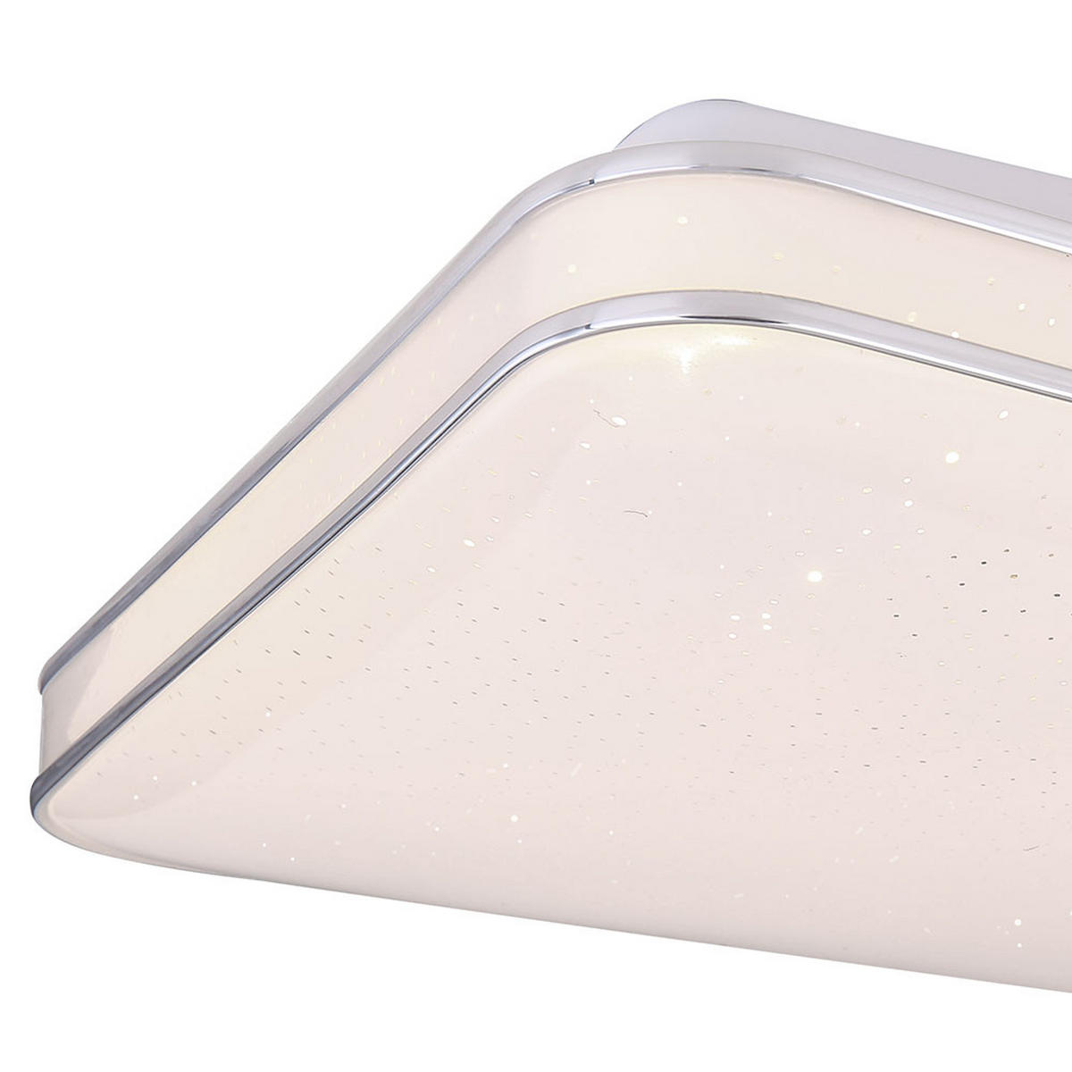 LED DECKENLEUCHTE Metall Weiß Sternen-Effekt - Weiß, Metall (33.5/33.5/7.5cm)