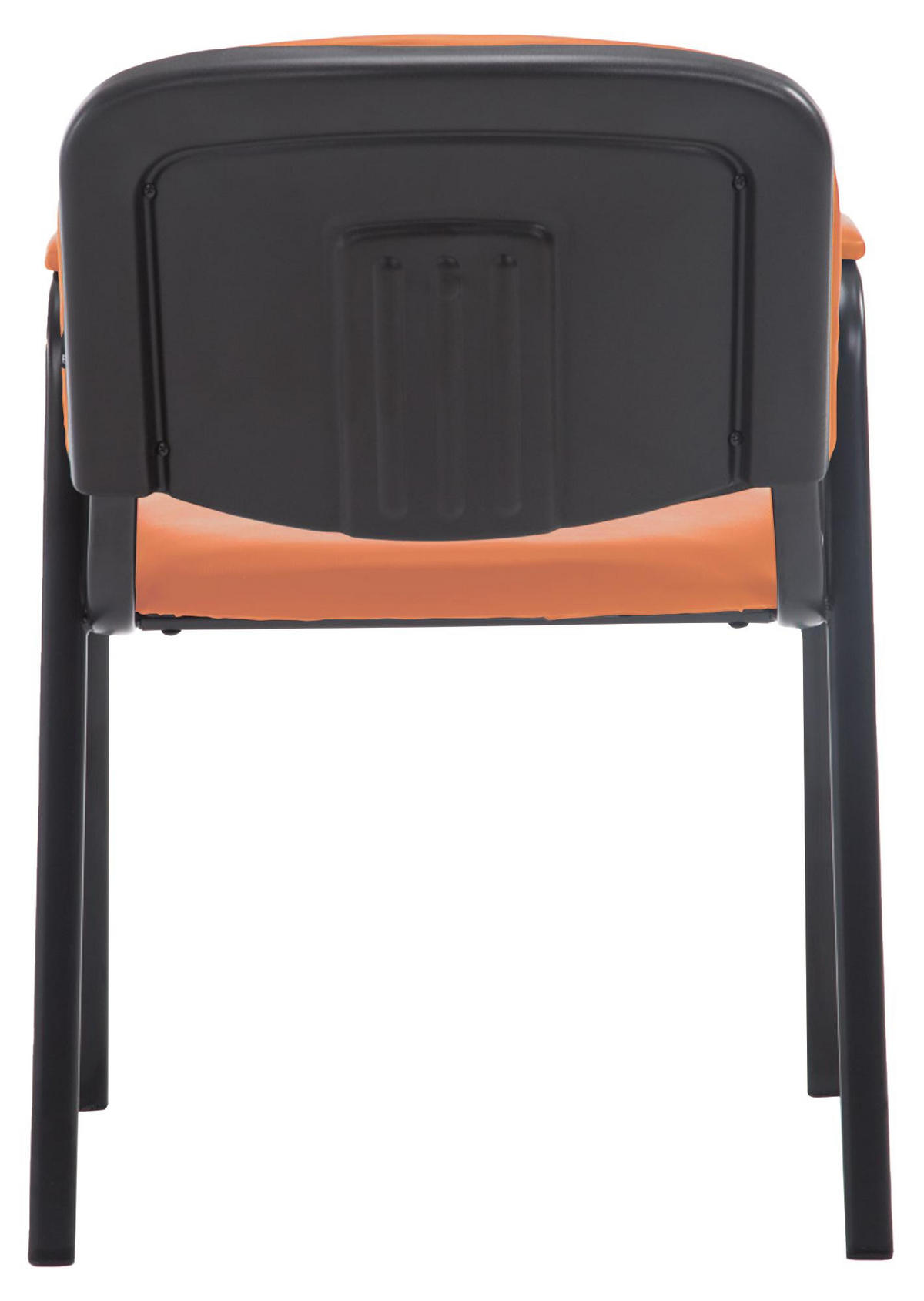 BESUCHERSTUHL Lederlook orange - Schwarz/Orange, Textil/Metall (53/79/55cm) - CLP