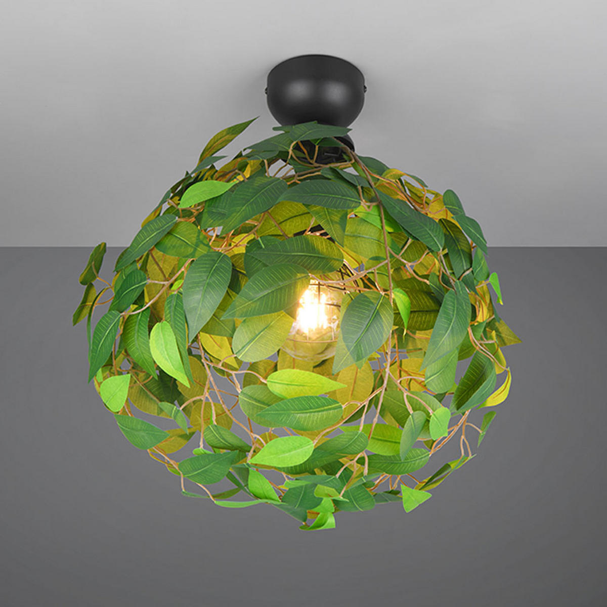 DECKENLEUCHTE Leavy Grün - Grün, Metall (38/38/58cm)