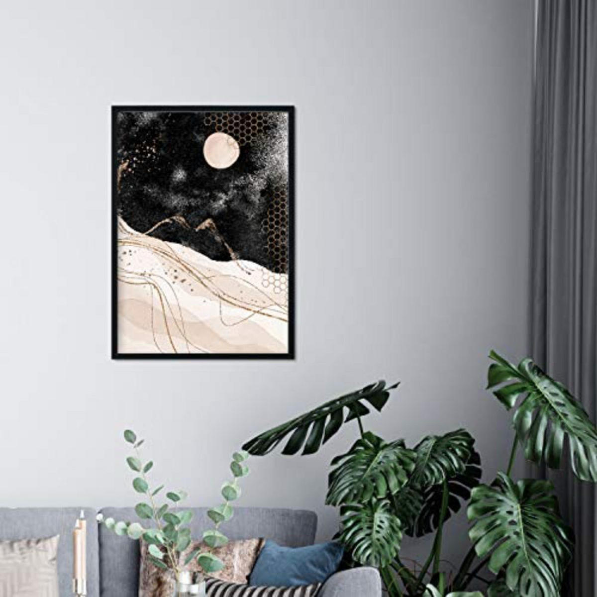 POSTER Set mit 4 Blätter und abstrakten Formen mit braunen Tönen A4 Rahmenlos - Klar, Papier (29.7/3cm) - Nacnic