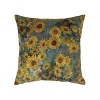 KISSENHÜLLE Samt 46/46 cm – Sonnenblumen - Multicolor, Textil (46/46cm) - Homescapes