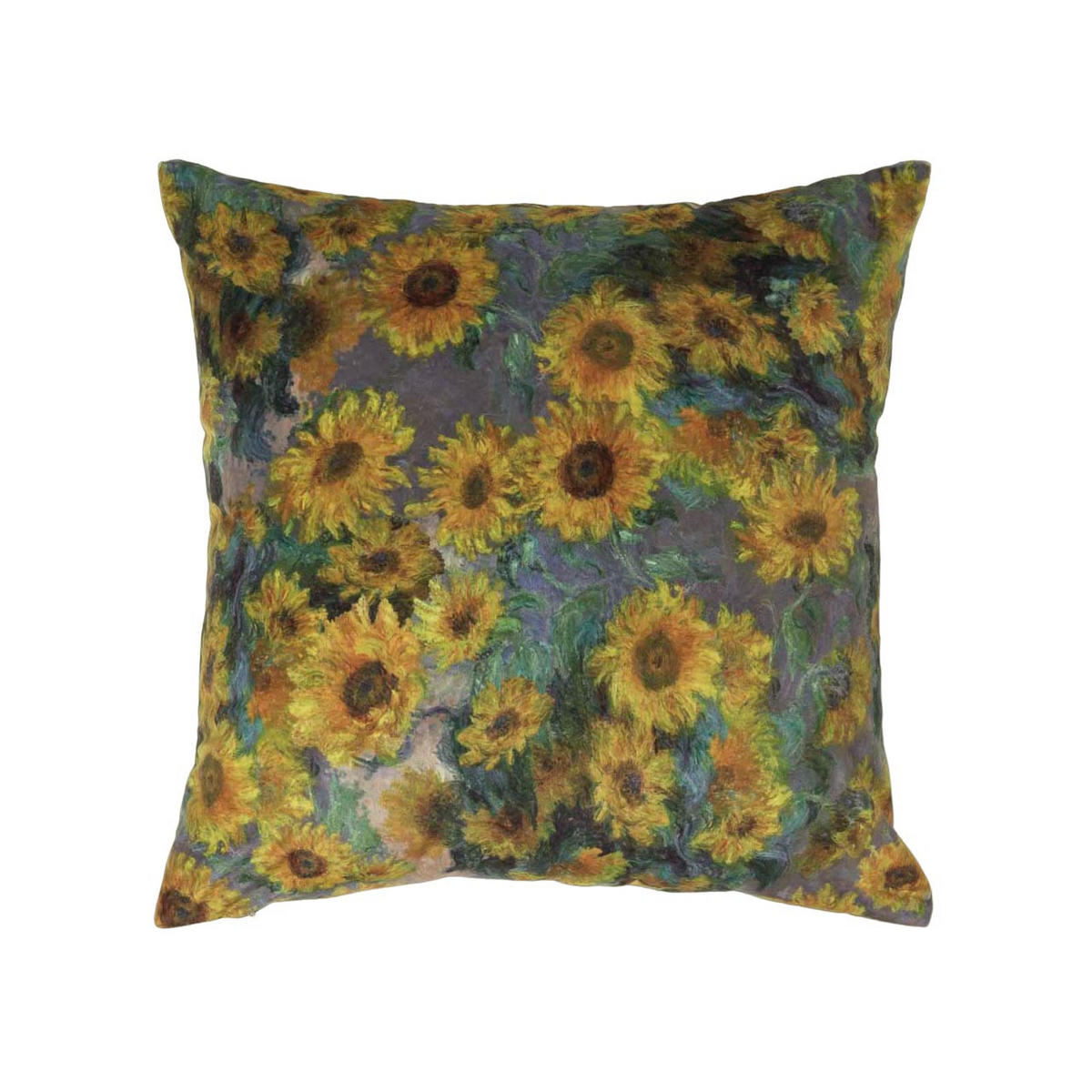 KISSENHÜLLE Samt 46/46 cm – Sonnenblumen - Multicolor, Textil (46/46cm) - Homescapes