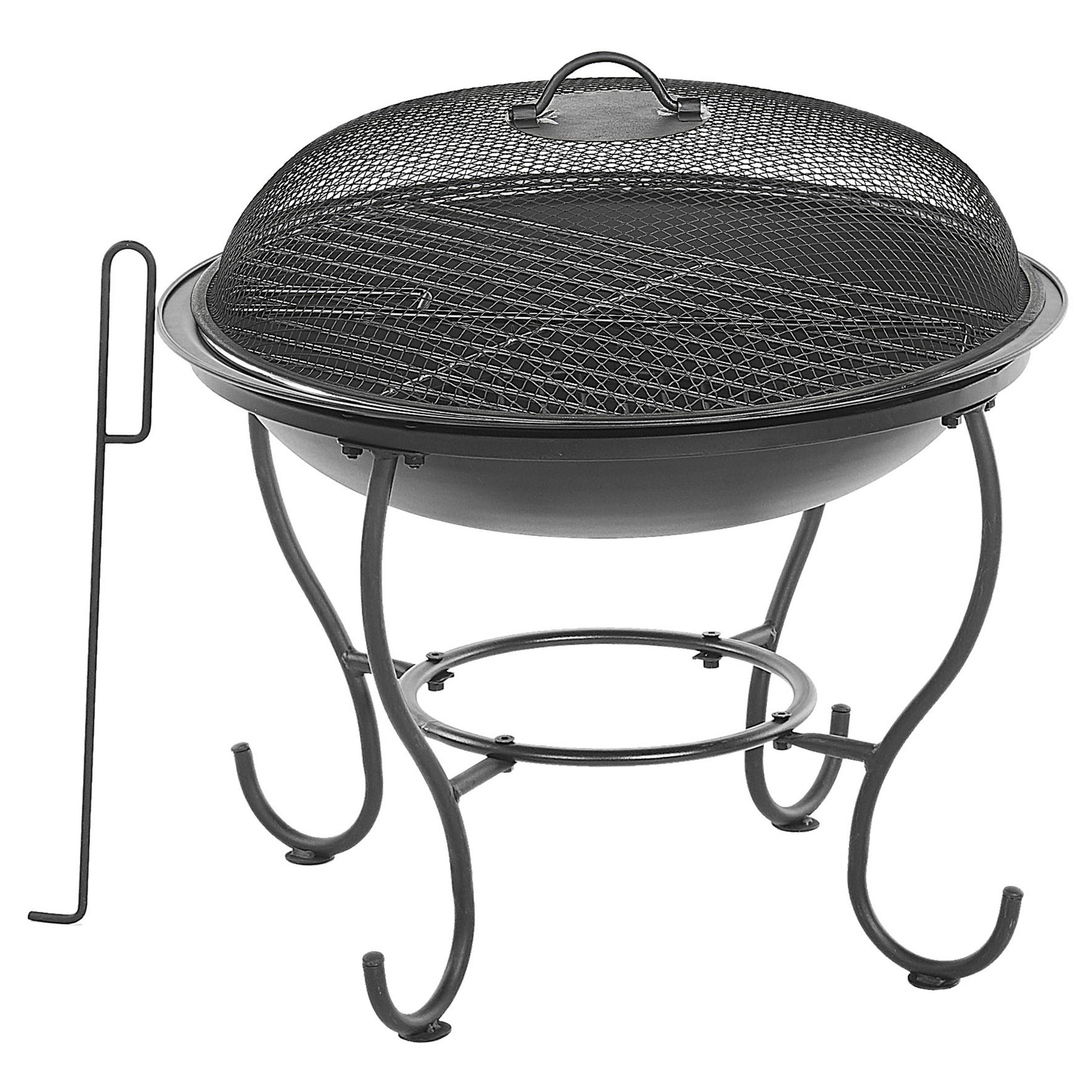 FEUERSTELLE Stahl schwarz rund mit Schutzhaube Negara - Schwarz, Metall (51/54/51cm)