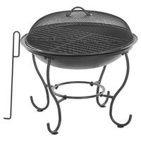 FEUERSTELLE Stahl schwarz rund mit Schutzhaube Negara - Schwarz, Metall (51/54/51cm)