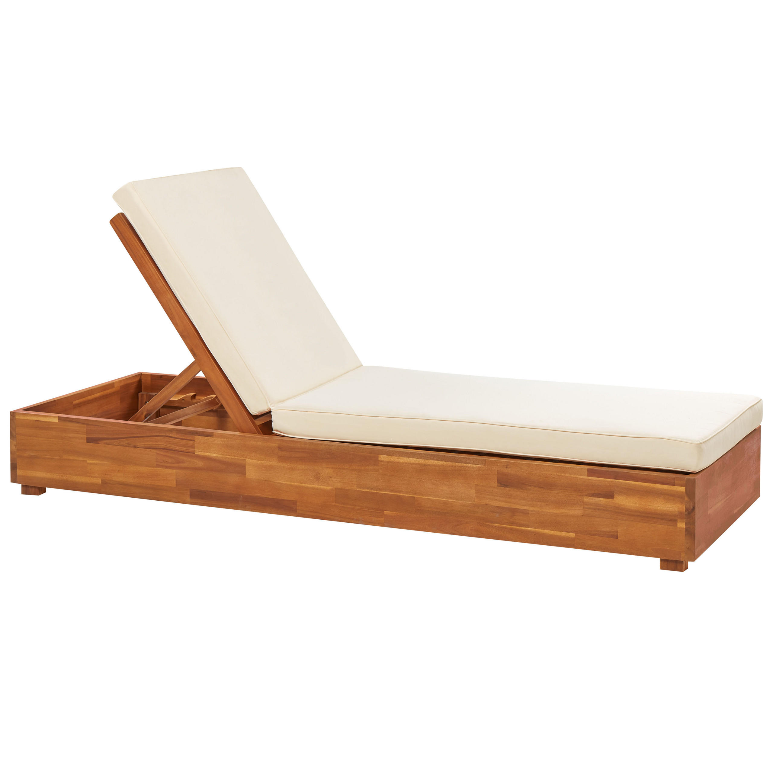 GARTENLIEGE hellbraun Fanano - Hellbraun, Holz (63/23/190cm) - Beliani