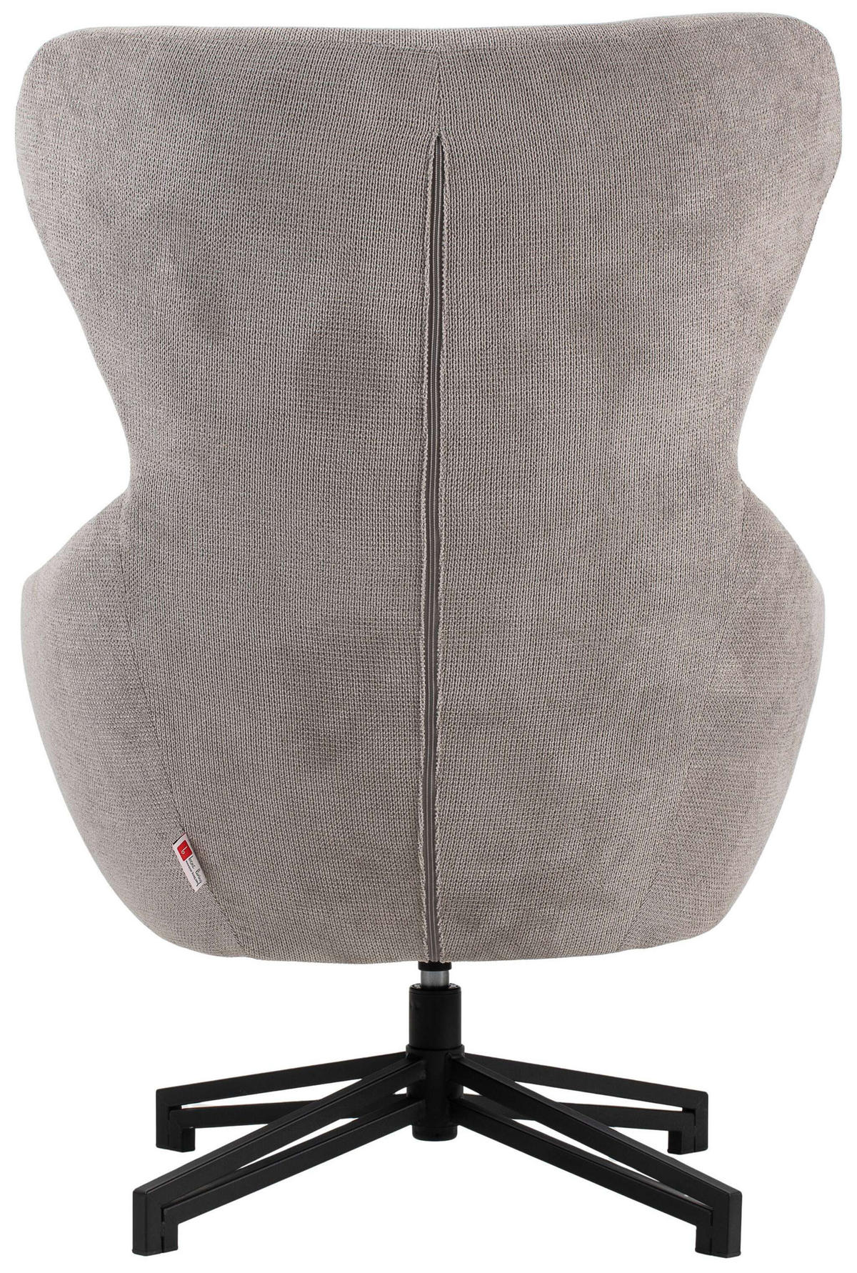 OHRENSESSEL Marconia light grey drehbar - Hellgrau/Schwarz, Textil/Metall (75/109/80cm) - Mr. Deko
