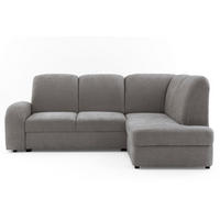 ECKSOFA VIBE L Rechts mit Schlaffunktion 129x205 Chenille Grau - Schwarz/Grau, Holz/Kunststoff (250/186cm) - Muffo