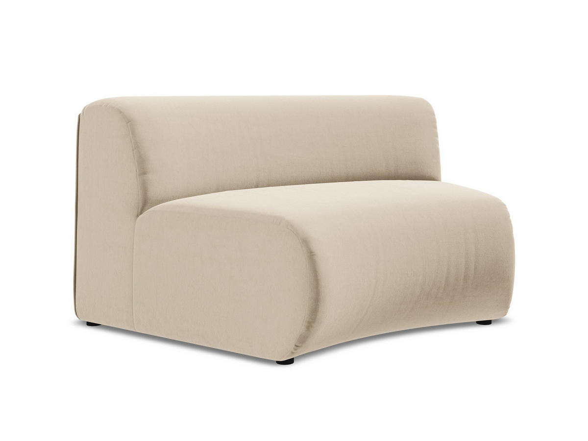 SOFAELEMENT Samt Stoff Beige - Beige/Creme, Kunststoff/Textil (147/70/89cm) - Makamii