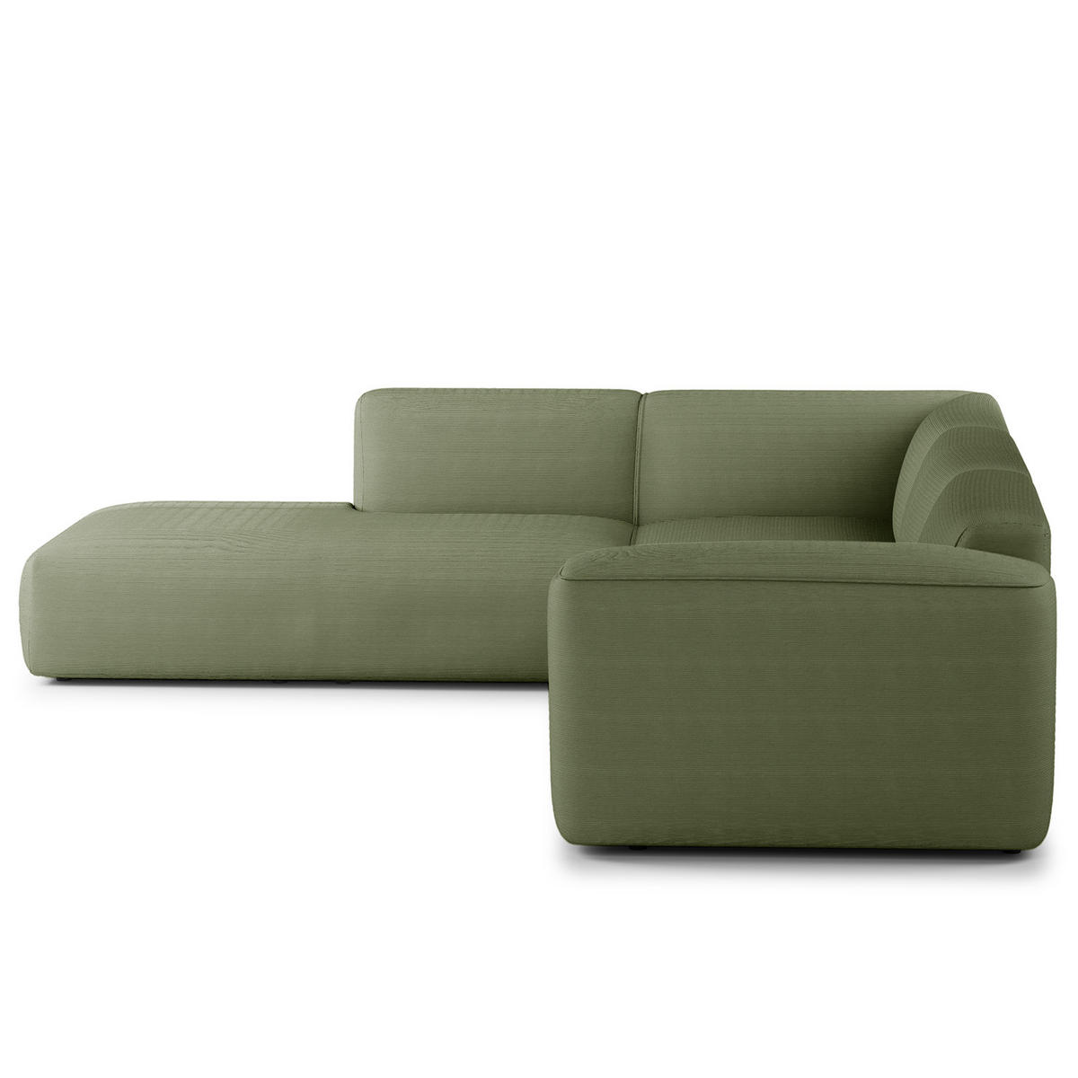 3-SITZER ECKSOFA mit Recamiere - Dunkelgrün/Schwarz, Kunststoff/Textil (295/231cm) - home24