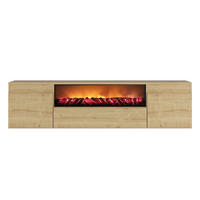 TV-MÖBEL Pyro in Holzoptik 180 cm im zeitgenössischen Stil mit LED-Kamin - Braun, Holzwerkstoff (180/35/45cm) - Concept Usine