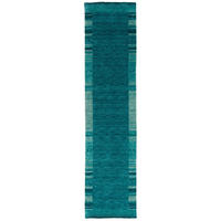NATUR WOLLE TEPPICH GABBEH ESTA LÄUFER - Petrol, Textil (70/300cm) - Pergamon