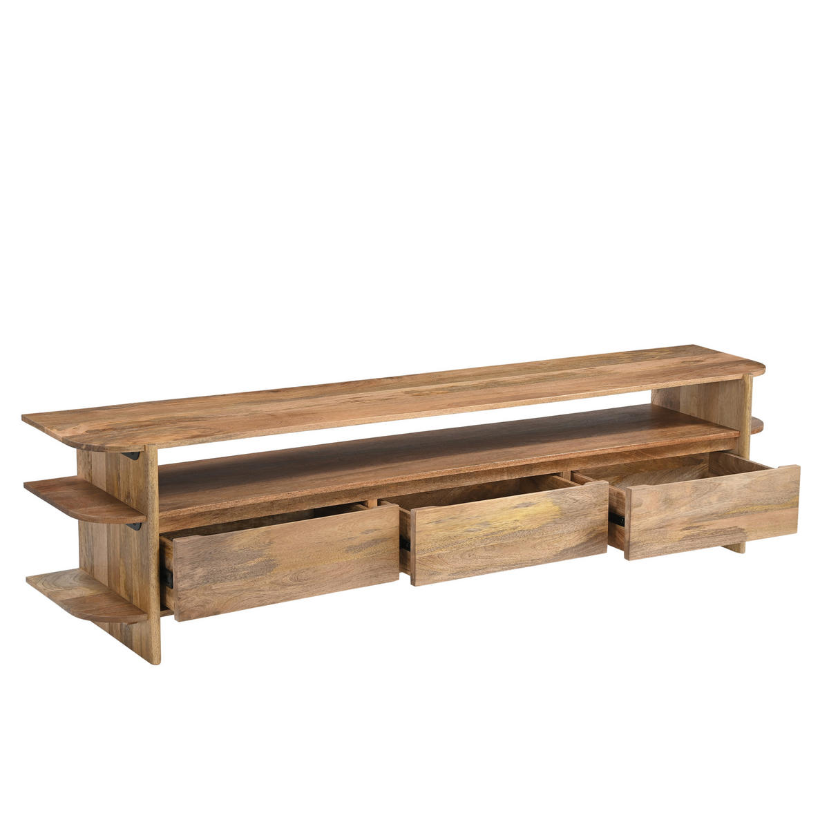 TV Board Jade Mangoholz 200 cm / 40 cm Natur - Naturfarben, Holz (200/50/40cm) - Villa Möbel