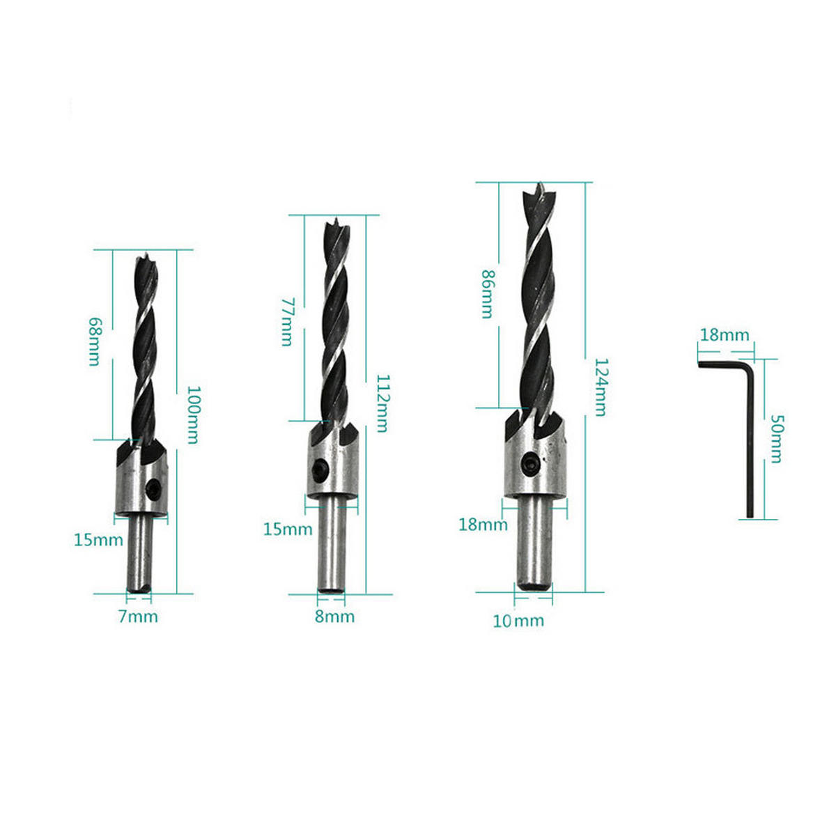 BIT-SATZ,3/4/5/6/7/8/10MM - Silberfarben, Metall (10/1/1cm) - LIBRATON
